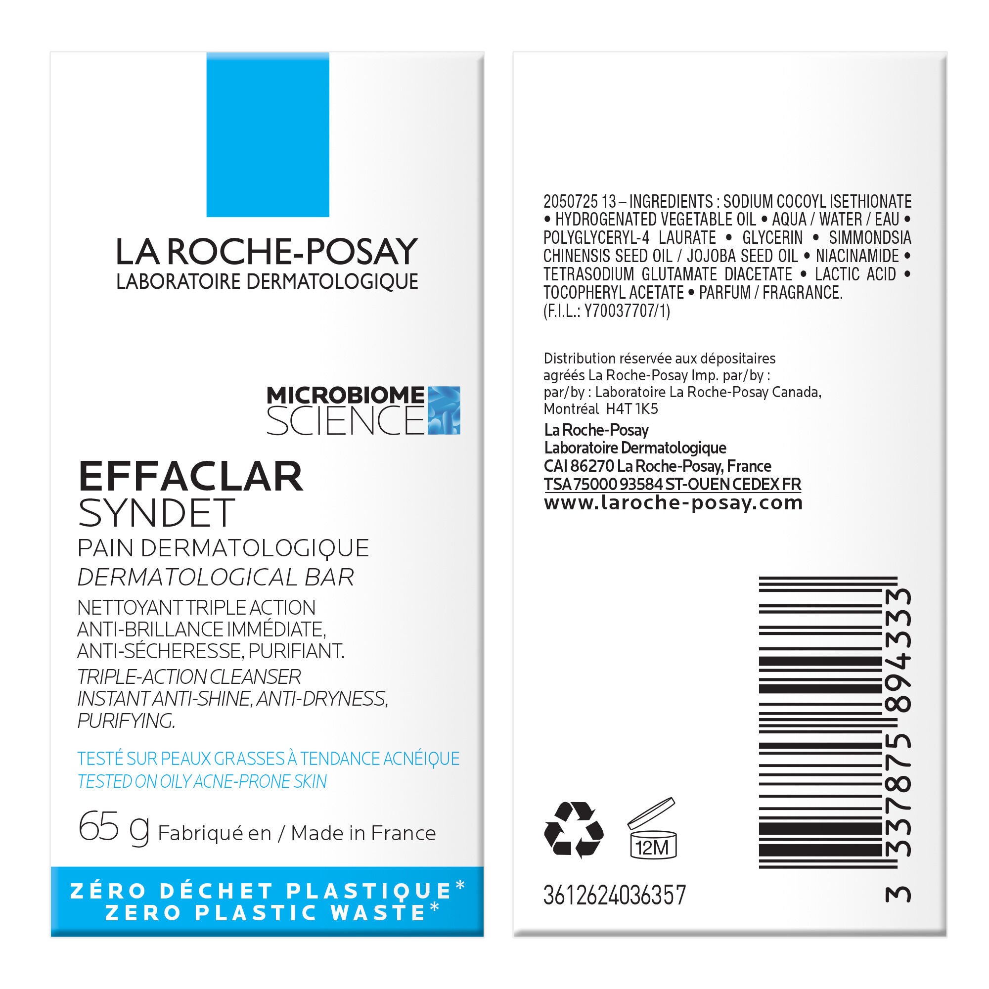 EFFACLAR SYNDET DERMATOLOGICAL BAR